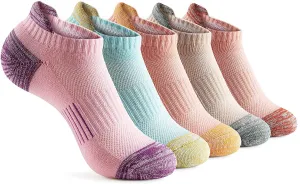 Gonii Ankle Socks Womens Running Athletic No Show Socks Cushioned 5-Pairs
